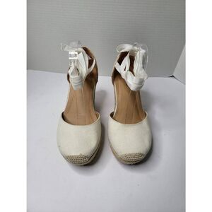 Torrid Wedge Heels Espadrille Sandals Lace Up Platform Shoes White 9.5WW
